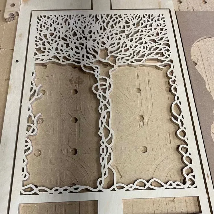 Intricate art detailing CNC-routed in Baltic birch plywood
