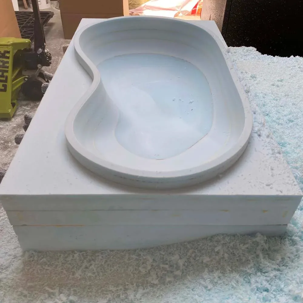 HDU foam swimming-pool scale model machined as a film prop