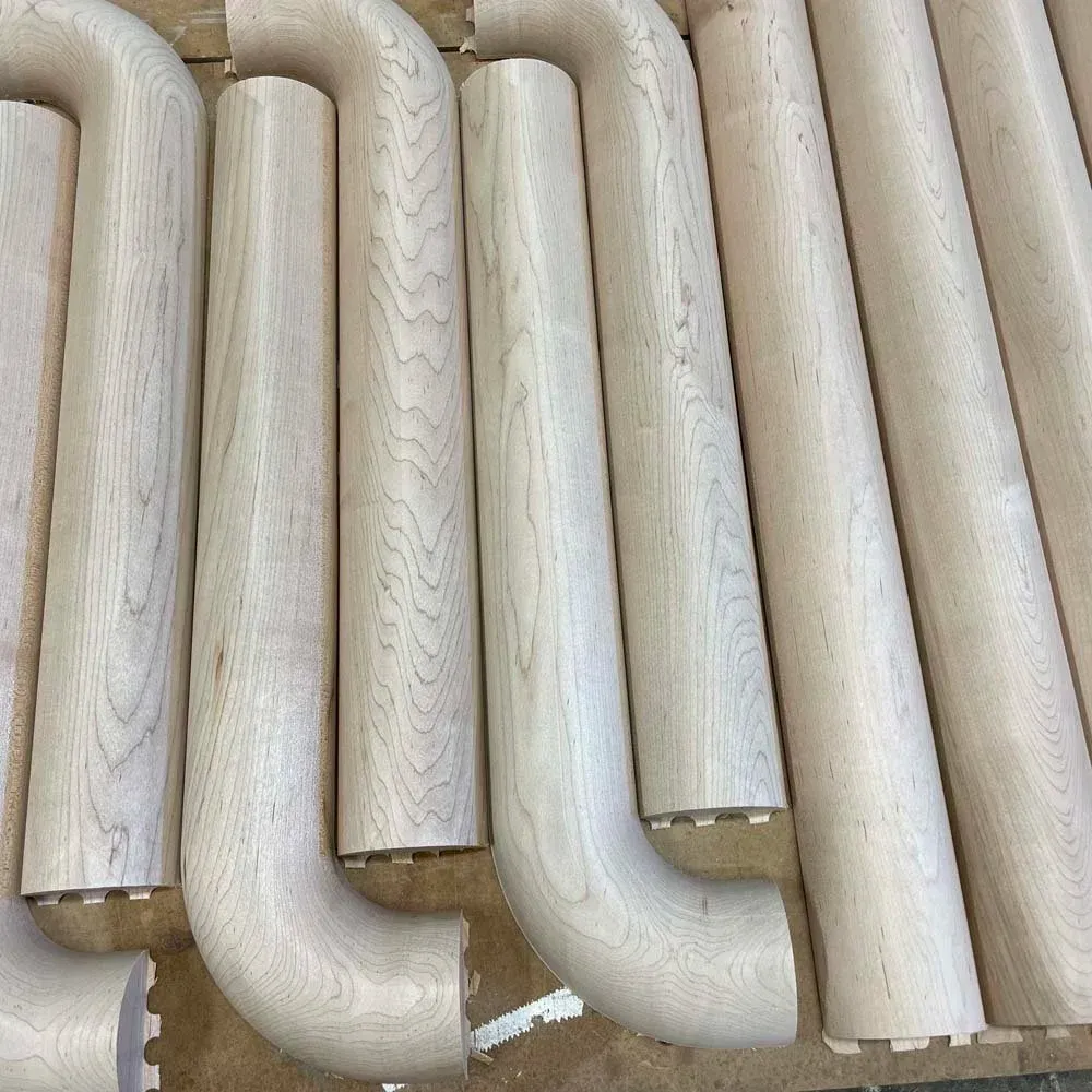 Solid maple furniture components 3D CNC-routed
