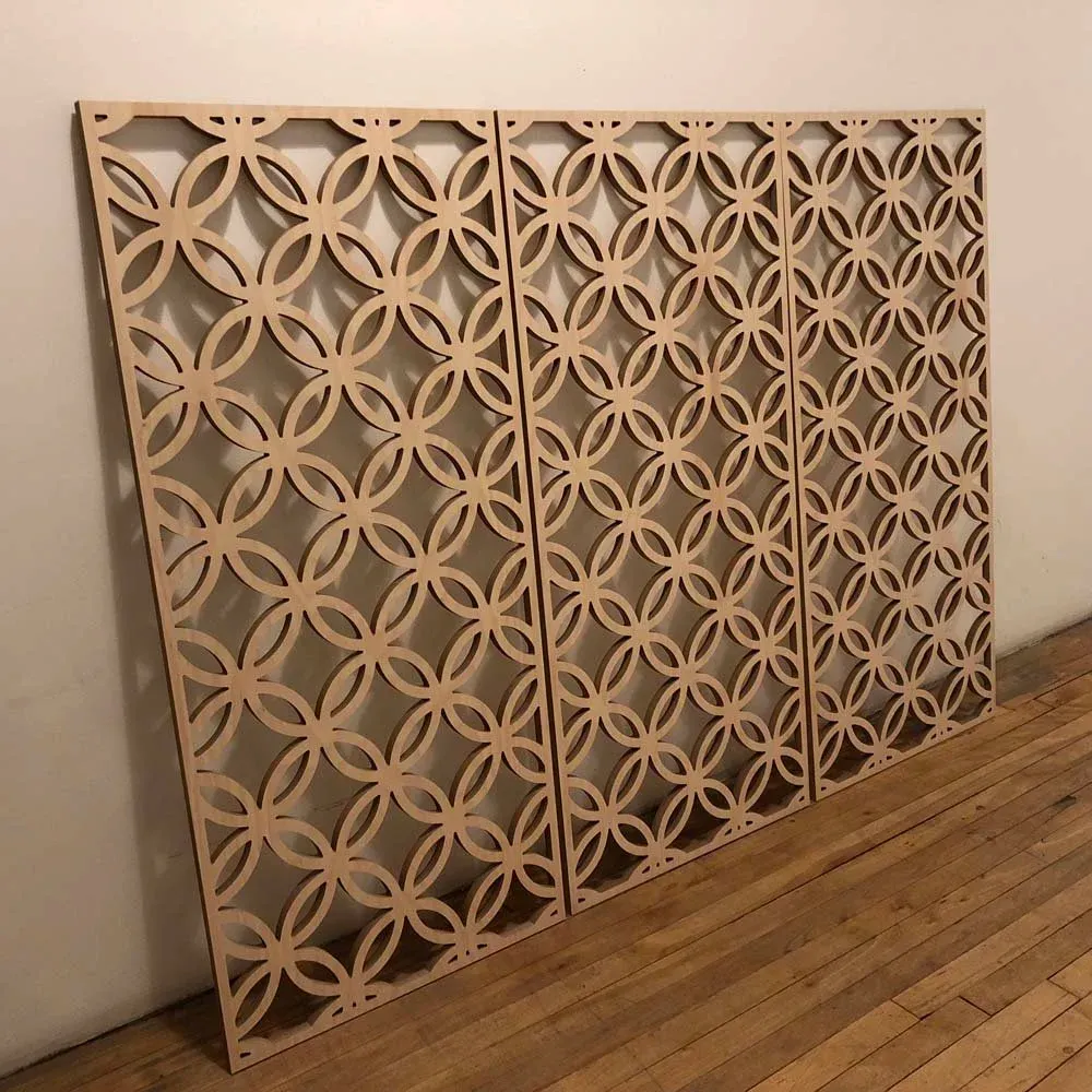 Architectural screen walls CNC-routed in plywood