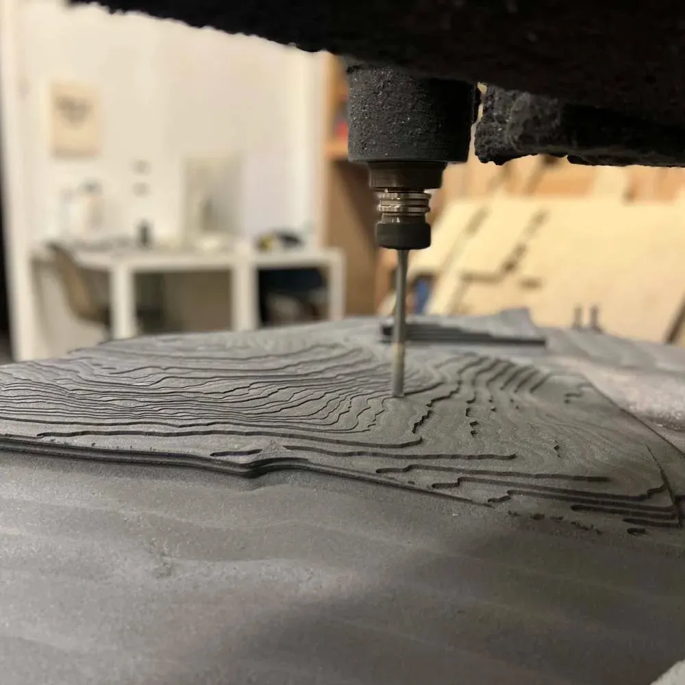 Architectural topographical model CNC-milled in foam